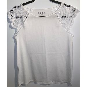 NWT LOFT white top size SM